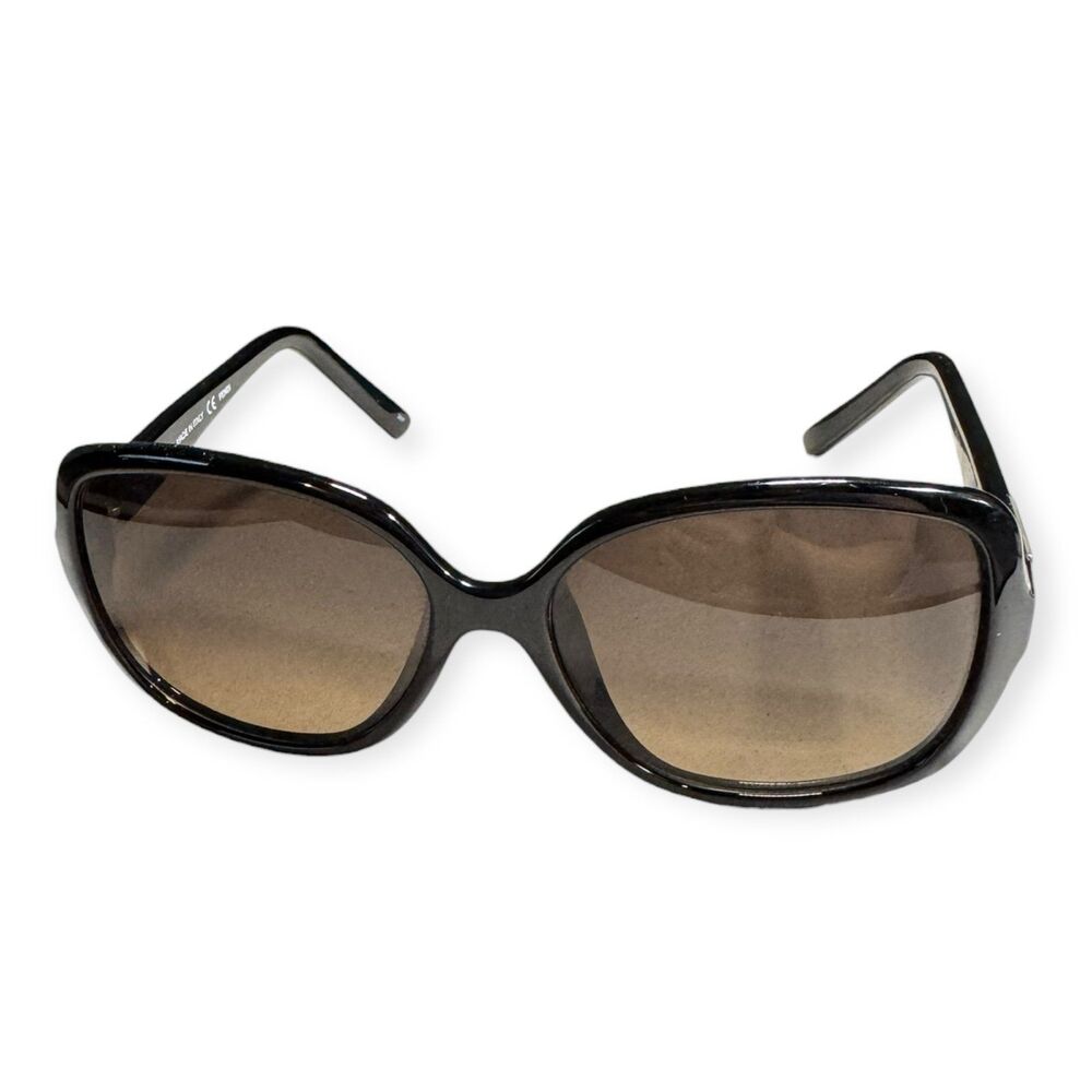 FENDI Oval Sunglasses FS5227 Gloss Black Frames Brown Lenses 56-15-130mm VTG - Picture 2 of 8
